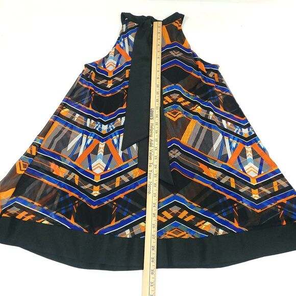 Beige ECI Y2K abstract Halter Tie Top S tunic lined art to wear lagan look - Picture 9 of 9